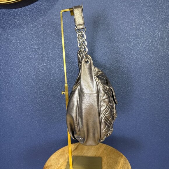 Style & Co Metallic Silver Quilted Shoulder Bag - Picture 3 of 6